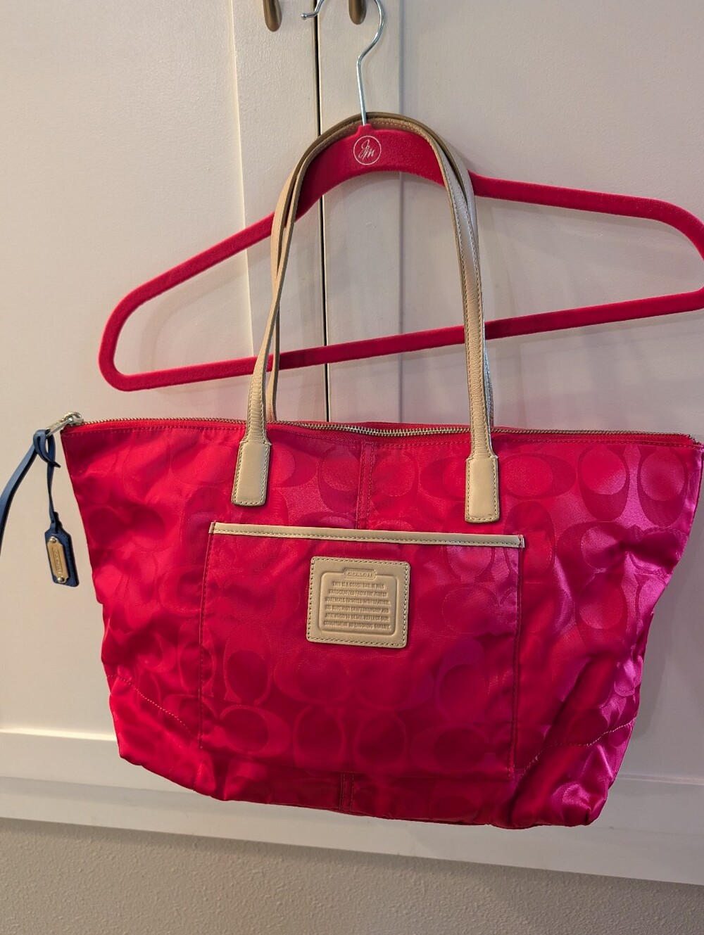 Coach Signature Nylon Tote in Pink
